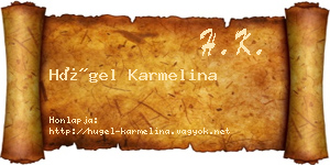 Hügel Karmelina névjegykártya
